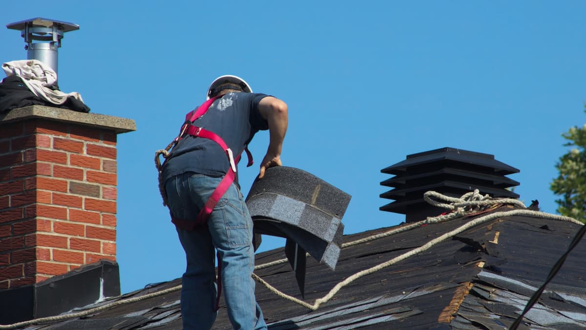Completed roofing work